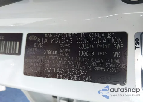 2013 Kia Forte Ex from USA, damaged, VIN KNAFU4A26D5737344